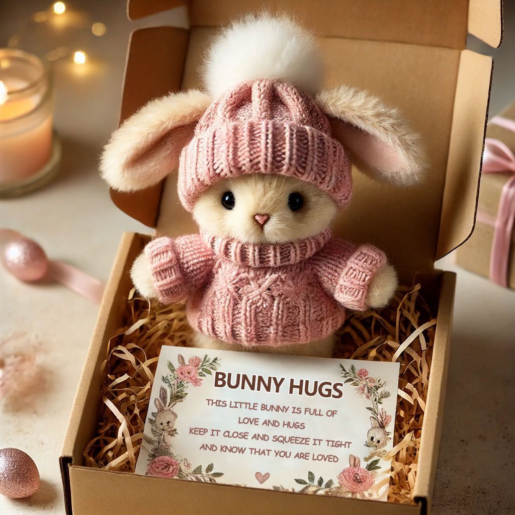 🎉Special Sale🐇Handmade Mini Bunny Hug Cute Easter Gift🎁