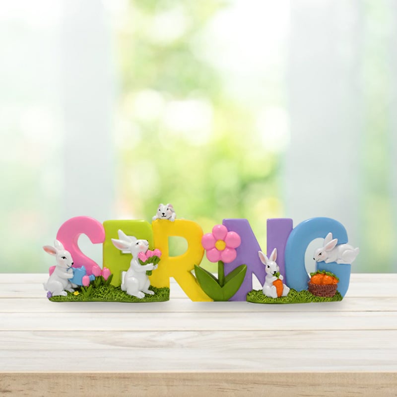 Resin Rabbit Letter Ornament