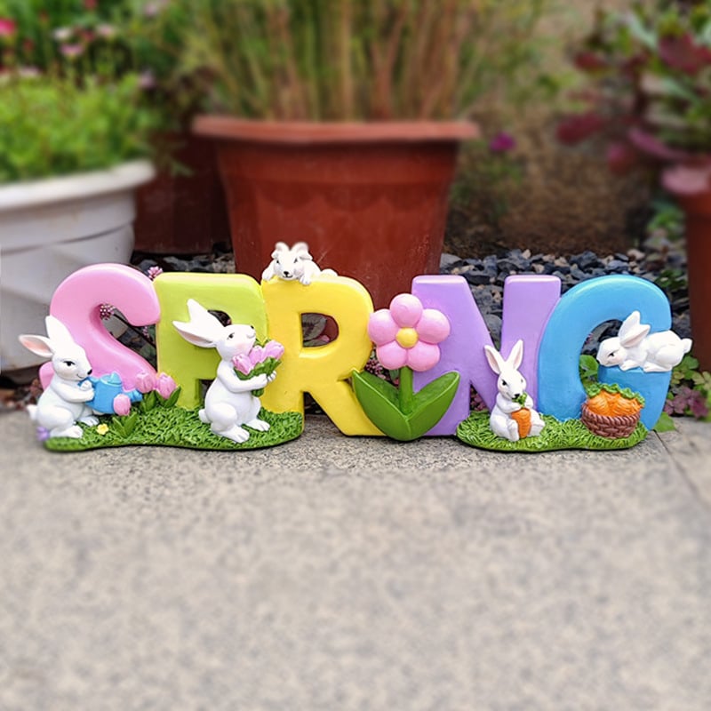 Resin Rabbit Letter Ornament