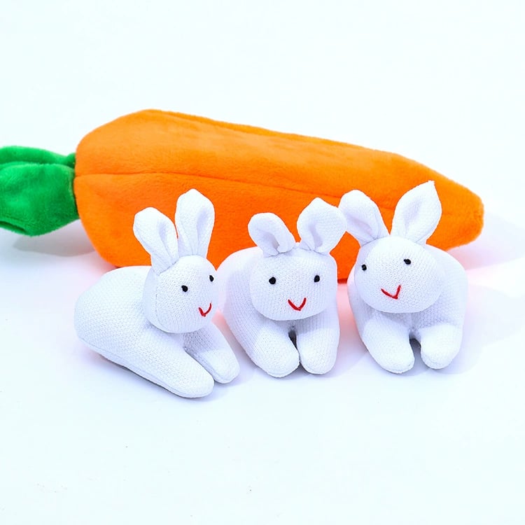 🎁 Hide-and-Seek Bunnies in Carrot Pouch