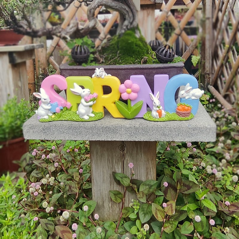 Resin Rabbit Letter Ornament