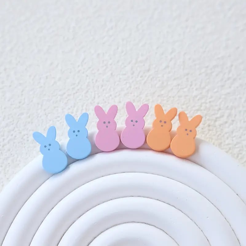 Easter Acrylic Bunny Stud Earrings