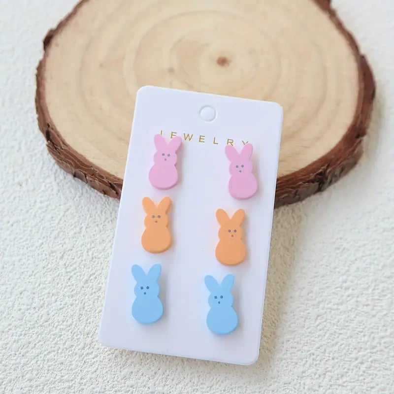Easter Acrylic Bunny Stud Earrings