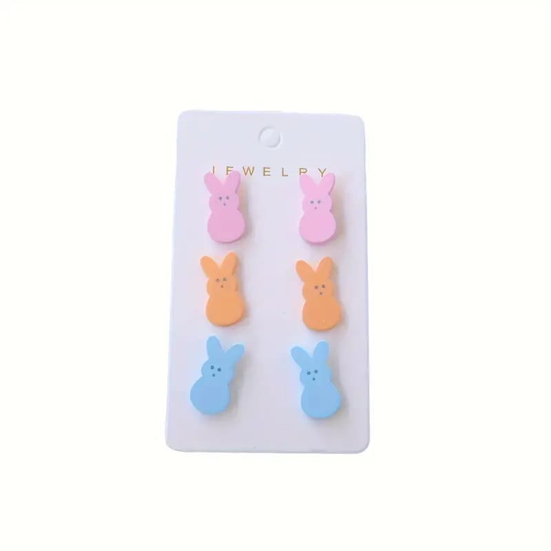 Easter Acrylic Bunny Stud Earrings