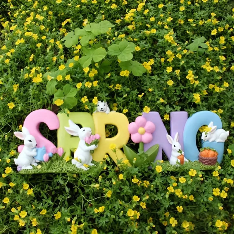 Resin Rabbit Letter Ornament